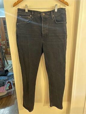 Agolde riley crop high rise straight
